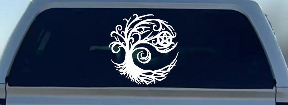 Wicca Wiccan Witch Witching Tree Gothic Halloween Car or Truck Window Decal Sticker