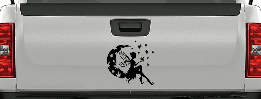 Marijuana Cannabis Moon Fairy Car or Truck Window Decal Sticker