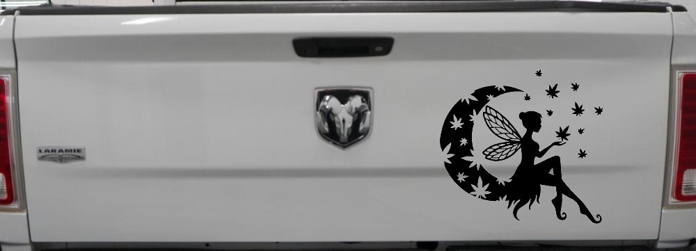 Marijuana Cannabis Moon Fairy Car or Truck Window Decal Sticker