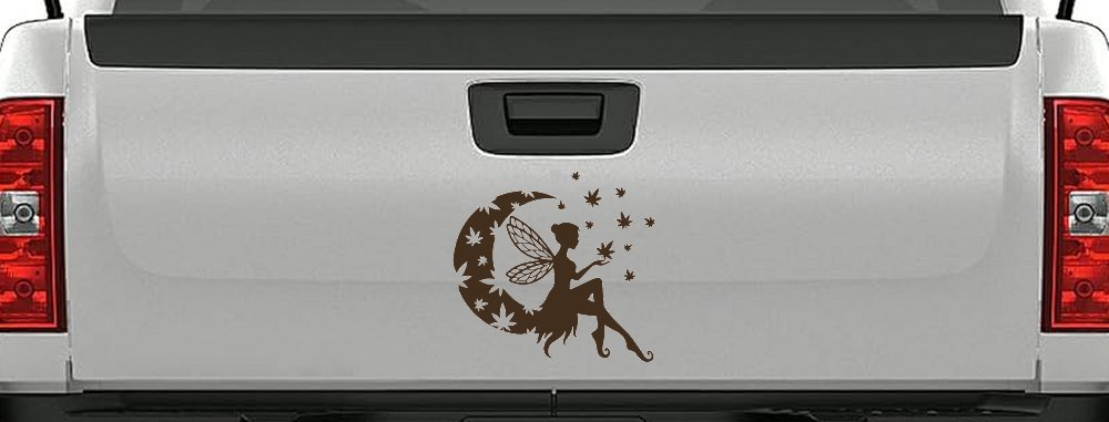 Marijuana Cannabis Moon Fairy Car or Truck Window Decal Sticker