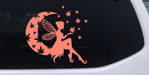 Marijuana Cannabis Moon Fairy Car or Truck Window Decal Sticker