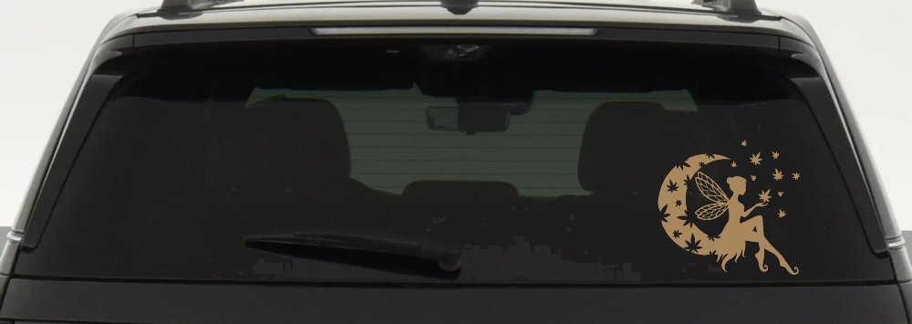 Marijuana Cannabis Moon Fairy Car or Truck Window Decal Sticker