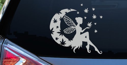 Marijuana Cannabis Moon Fairy Car or Truck Window Decal Sticker