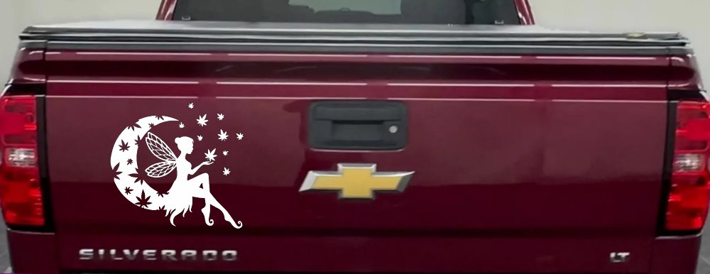 Marijuana Cannabis Moon Fairy Car or Truck Window Decal Sticker