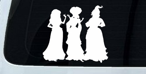 Sanderson Sisters Gothic Halloween Car or Truck Window Decal Sticker (White)