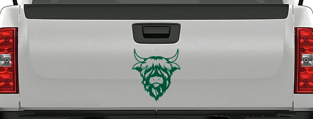 Cute Long Haired Highland Bull Car or Truck Window Decal Sticker