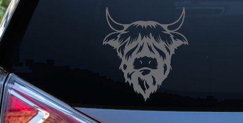 Cute Long Haired Highland Bull Car or Truck Window Decal Sticker