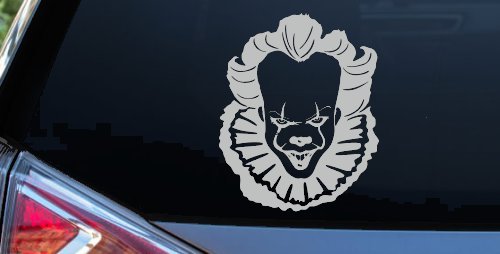 IT Clown Pennywise Gothic Halloween Car or Truck Window Vinyl Decal Sticker (Light Gray)