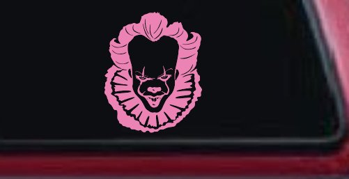 IT Clown Pennywise Gothic Halloween Car or Truck Window Decal Sticker (Pink)