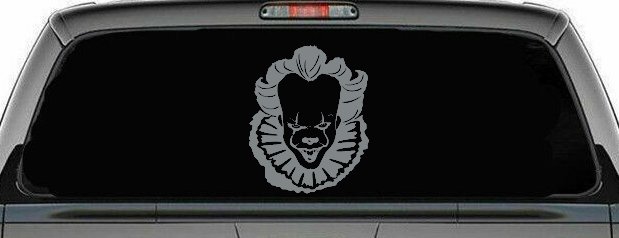 IT Clown Pennywise Gothic Halloween Car or Truck Window Decal Sticker (Telegrey)