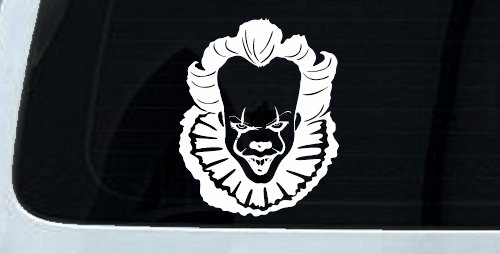 IT Clown Pennywise Gothic Halloween Car or Truck Window Decal Sticker (White)