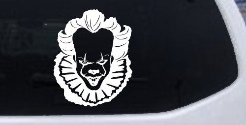 IT Clown Pennywise Gothic Halloween Car or Truck Window Decal Sticker (White)