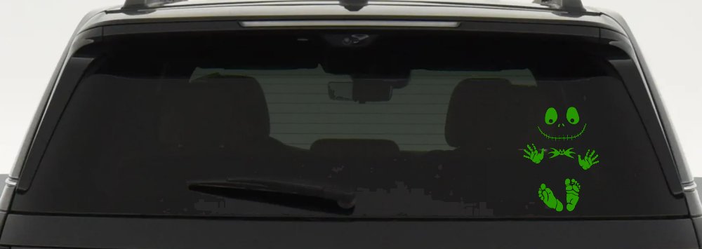 Baby Kid Jack Skellington Pumpkin King  Gothic Halloween Car or Truck Window Decal Sticker (Lime)