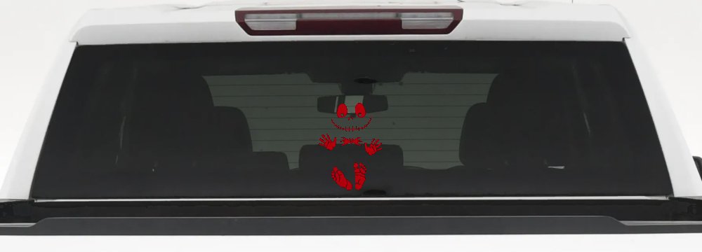 Baby Kid Jack Skellington Pumpkin King  Gothic Halloween Car or Truck Window Vinyl Decal Sticker (Red)