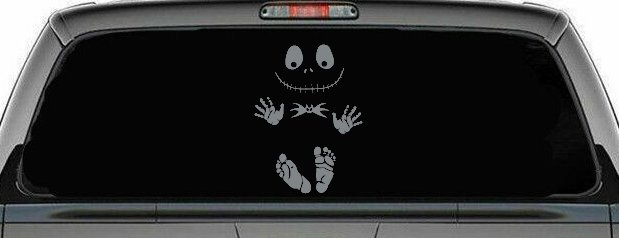 Baby Kid Jack Skellington Pumpkin King  Gothic Halloween Car or Truck Window Decal Sticker (Telegrey)