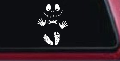 Baby Kid Jack Skellington Pumpkin King  Gothic Halloween Car or Truck Window Decal Sticker