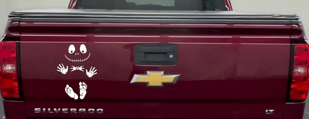 Baby Kid Jack Skellington Pumpkin King  Gothic Halloween Car or Truck Window Vinyl Decal Sticker (White)