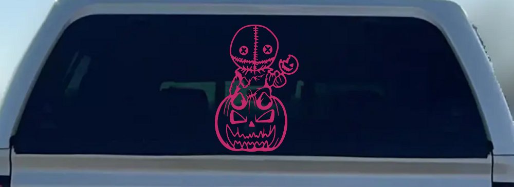 Baby Kid Sam Trick or Treat Halloween Gothic Halloween Car or Truck Window Vinyl Decal Sticker (Hot Pink)