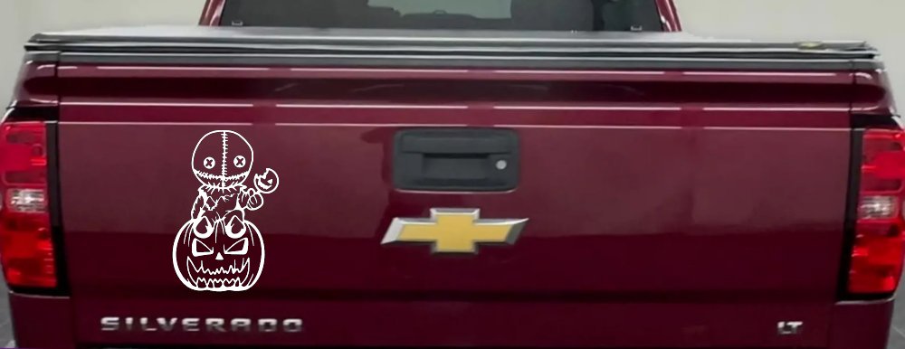 Baby Kid Sam Trick or Treat Halloween Gothic Halloween Car or Truck Window Vinyl Decal Sticker (White)