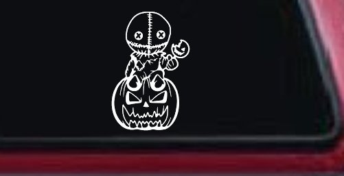 Baby Kid Sam Trick or Treat Halloween Gothic Halloween Car or Truck Window Decal Sticker (White)