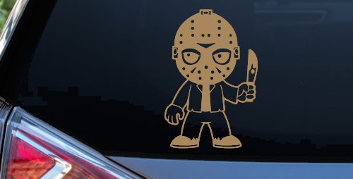 Baby Kid Jason Friday Gothic Halloween Car or Truck Window Decal Sticker (Light Brown)