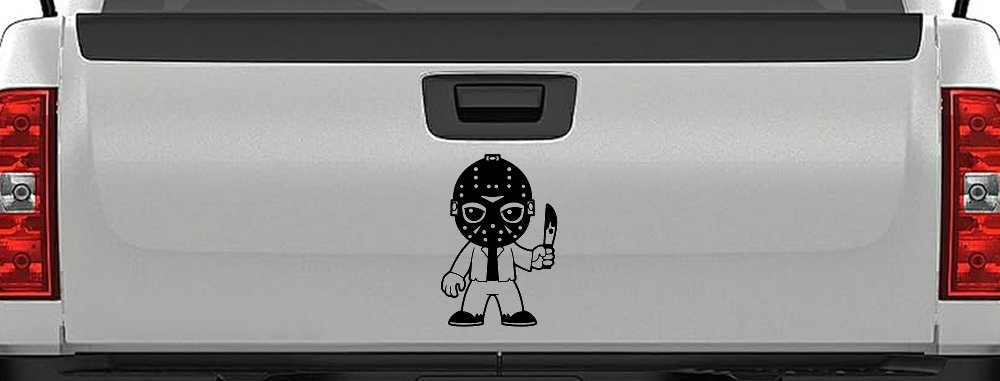 Baby Kid Jason Friday Gothic Halloween Car or Truck Window Decal Sticker (Matte Black)