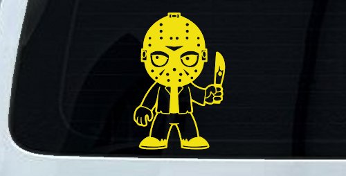 Baby Kid Jason Friday Gothic Halloween Car or Truck Window Vinyl Decal Sticker (Yellow)