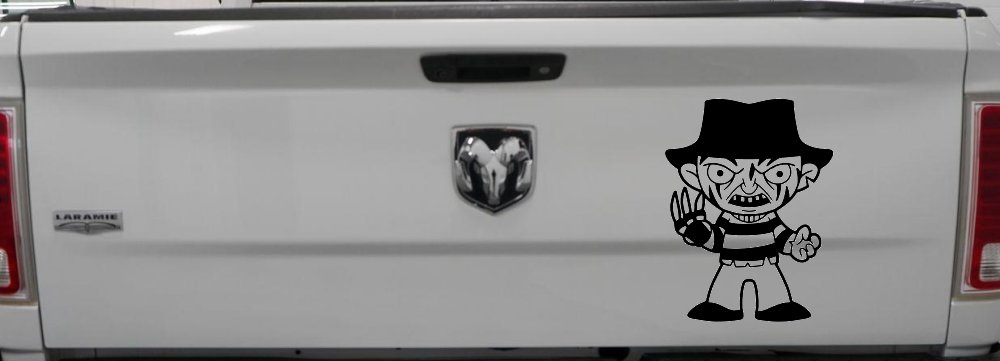 Baby Kid Freddy Krueger Gothic Halloween Car or Truck Window Vinyl Decal Sticker (Black)