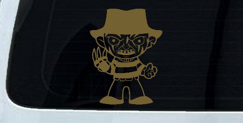 Baby Kid Freddy Krueger Gothic Halloween Car or Truck Window Decal Sticker (Gold)