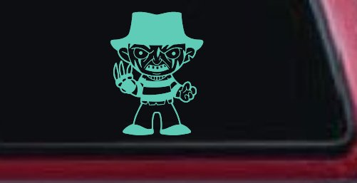 Baby Kid Freddy Krueger Gothic Halloween Car or Truck Window Decal Sticker (Mint)