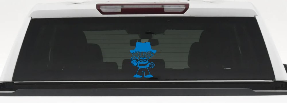 Baby Kid Freddy Krueger Gothic Halloween Car or Truck Window Vinyl Decal Sticker (Sky Blue)
