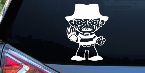 Baby Kid Freddy Krueger Gothic Halloween Car or Truck Window Vinyl Decal Sticker (White)