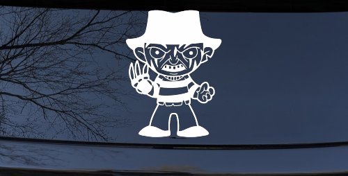 Baby Kid Freddy Krueger Gothic Halloween Car or Truck Window Vinyl Decal Sticker (White)