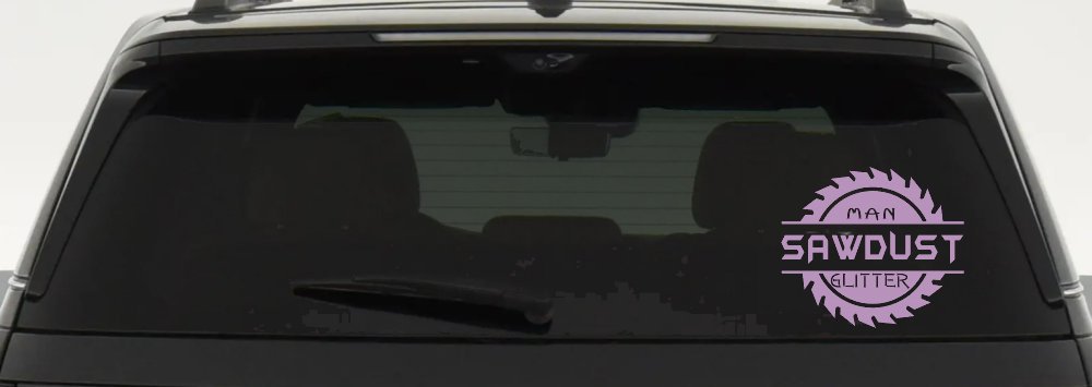 Sawdust Man Glitter Saw Blade Car or Truck Window Decal Sticker
