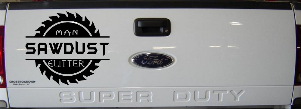 Sawdust Man Glitter Saw Blade Car or Truck Window Vinyl Decal Sticker (Matte Black)