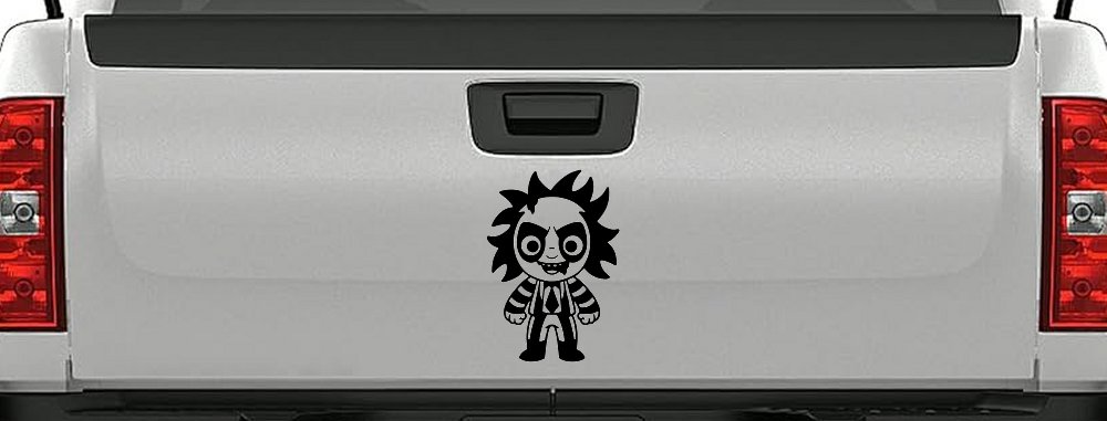 Baby Kid Beetlejuice Gothic Halloween Car or Truck Window Decal Sticker (Black)
