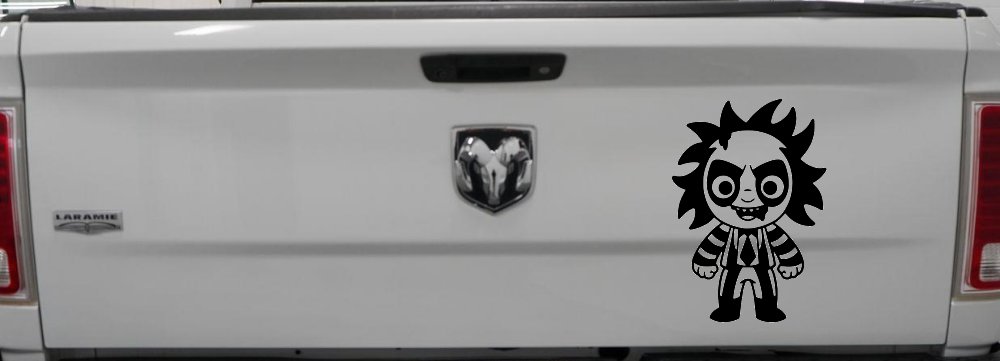 Baby Kid Beetlejuice Gothic Halloween Car or Truck Window Vinyl Decal Sticker (Black)