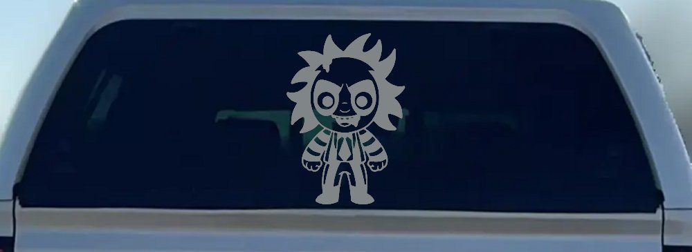 Baby Kid Beetlejuice Gothic Halloween Car or Truck Window Decal Sticker (Telegrey)