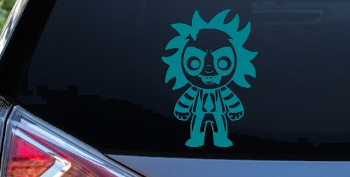 Baby Kid Beetlejuice Gothic Halloween Car or Truck Window Decal Sticker (Turquoise Blue)