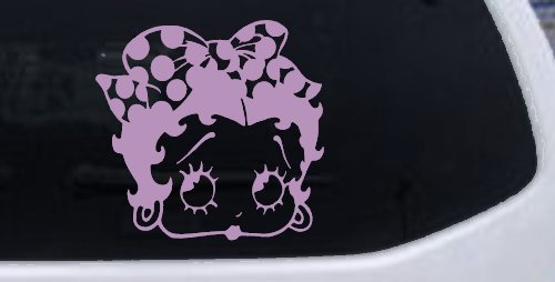 Betty Boop Head with Polka Dot Bow Lady Biker Cartoons Car or Truck Window Decal Sticker