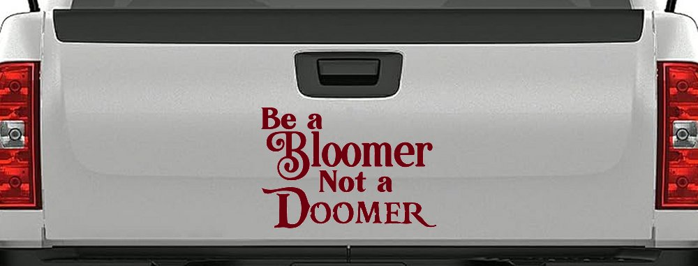 Be A Bloomer Not A Doomer Motivational Words Car or Truck Window Decal Sticker