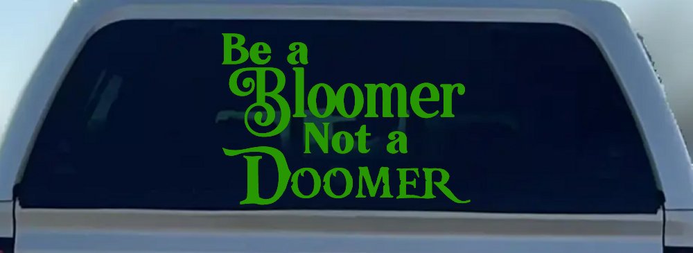 Be A Bloomer Not A Doomer Motivational Words Car or Truck Window Decal Sticker