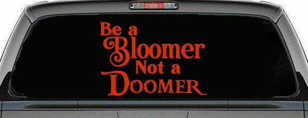 Be A Bloomer Not A Doomer Motivational Words Car or Truck Window Decal Sticker