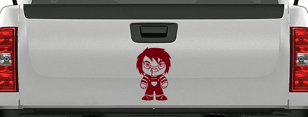 Baby Kid Chucky Doll Gothic Halloween Car or Truck Window Vinyl Decal Sticker (Burgundy)