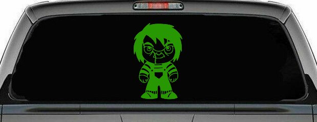 Baby Kid Chucky Doll Gothic Halloween Car or Truck Window Decal Sticker (Lime)