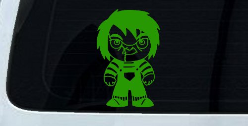 Baby Kid Chucky Doll Gothic Halloween Car or Truck Window Decal Sticker (Lime)