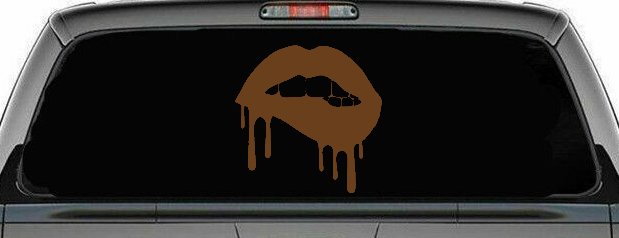 Biting Bleeding Lips Gothic Halloween Car or Truck Window Decal Sticker