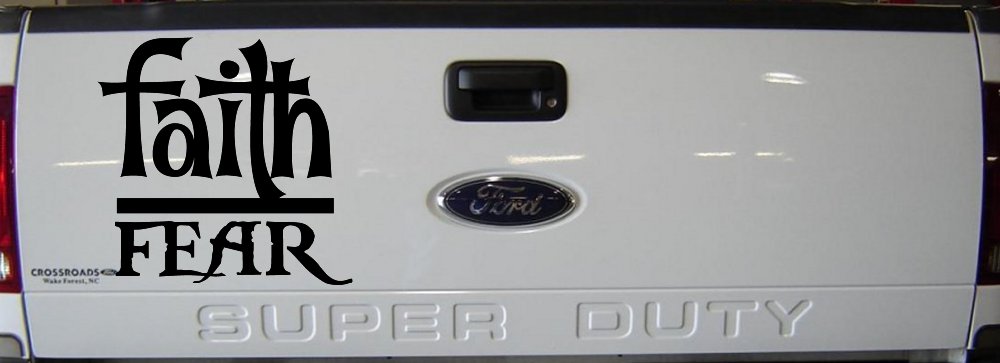 Faith Over Fear Christian Car or Truck Window Decal Sticker (Black)