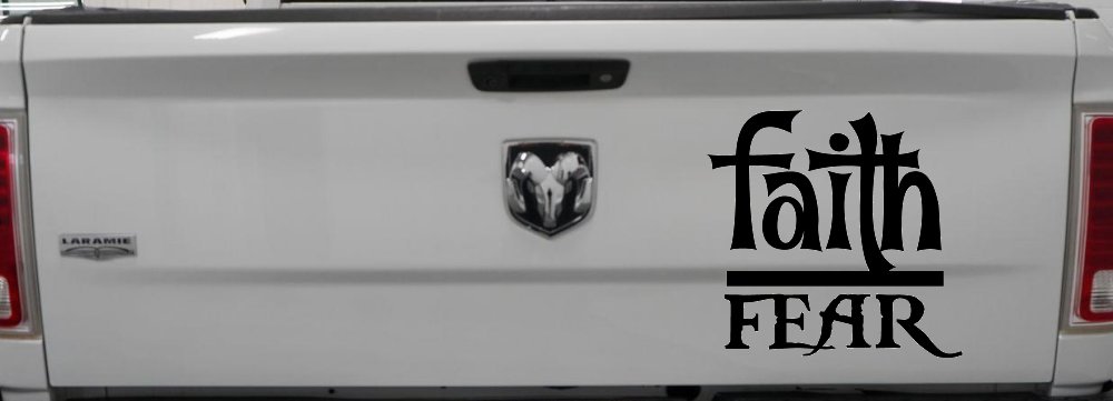 Faith Over Fear Christian Car or Truck Window Decal Sticker