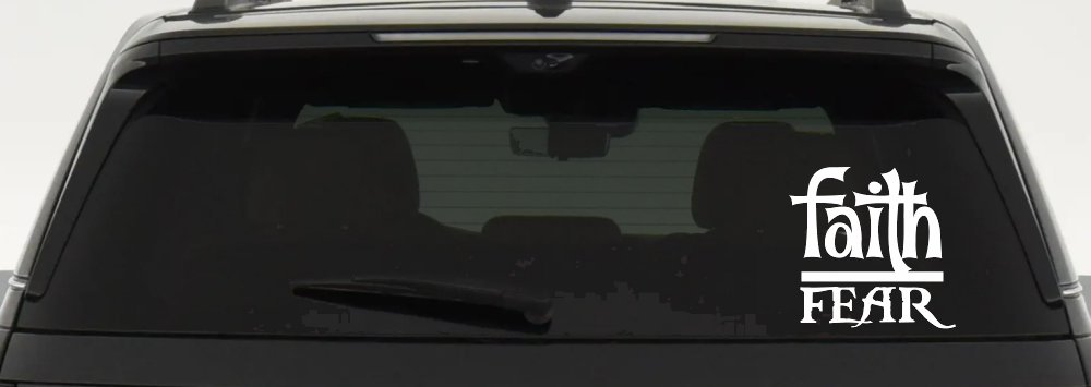 Faith Over Fear Christian Car or Truck Window Decal Sticker